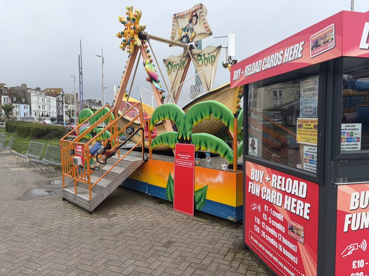 Children's amusement rides at Alexandra Gardens, Weymouth.