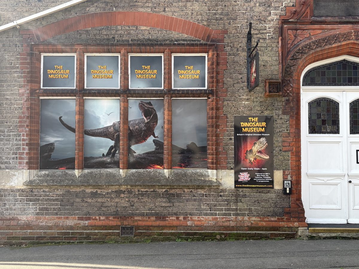 The Dinosaur Museum entrance, Dorchester, Dorset