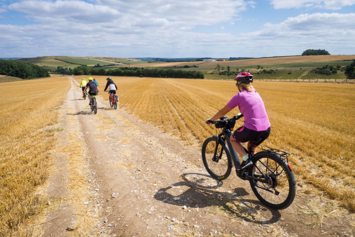 Guided electric bike tour exploring the Dorset countryside