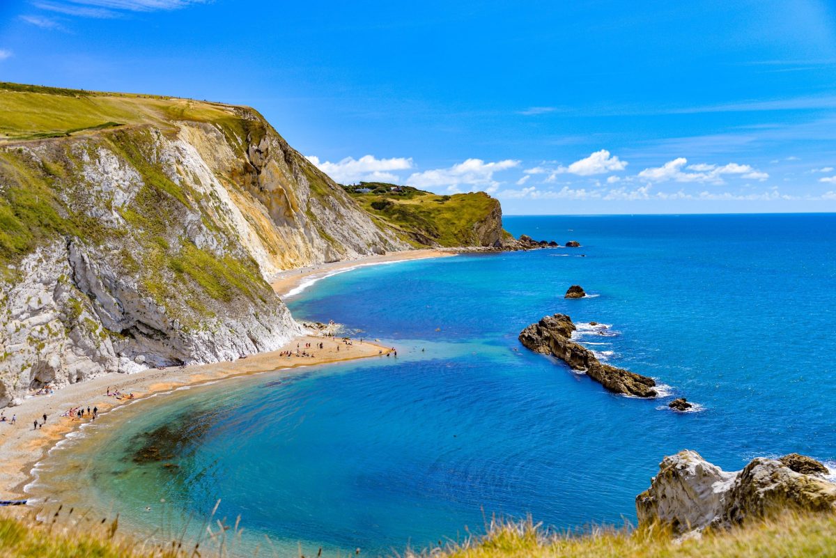 Lulworth Cove on a beautiful summer's day