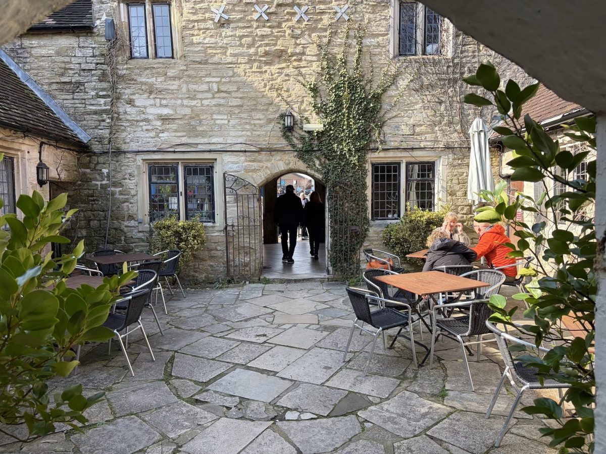 Outdoor seating area of the Secret Garden Cafe