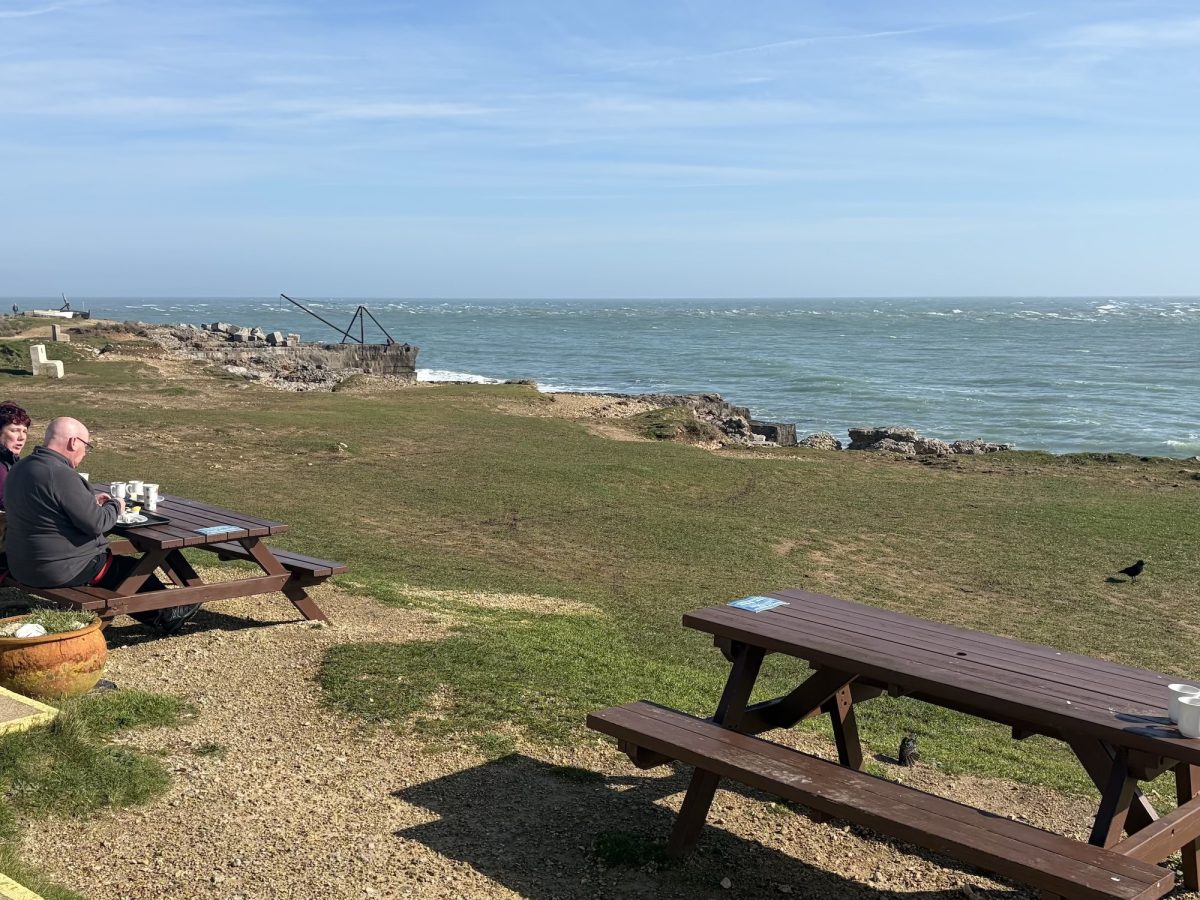 Seaview seating at The Lobster Pot Cafe