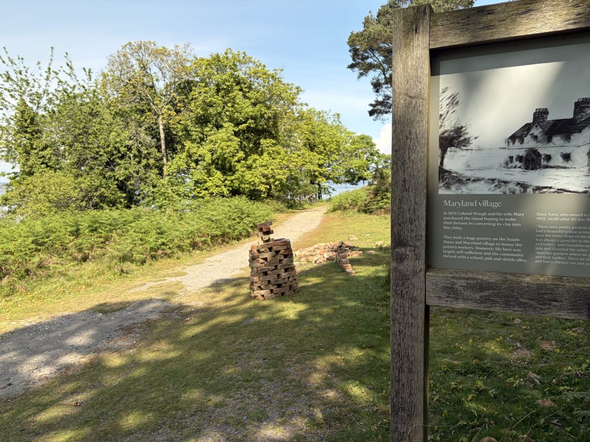 Entrance to the historic Maryland Village ruins on Brownsea Island, Dorset.