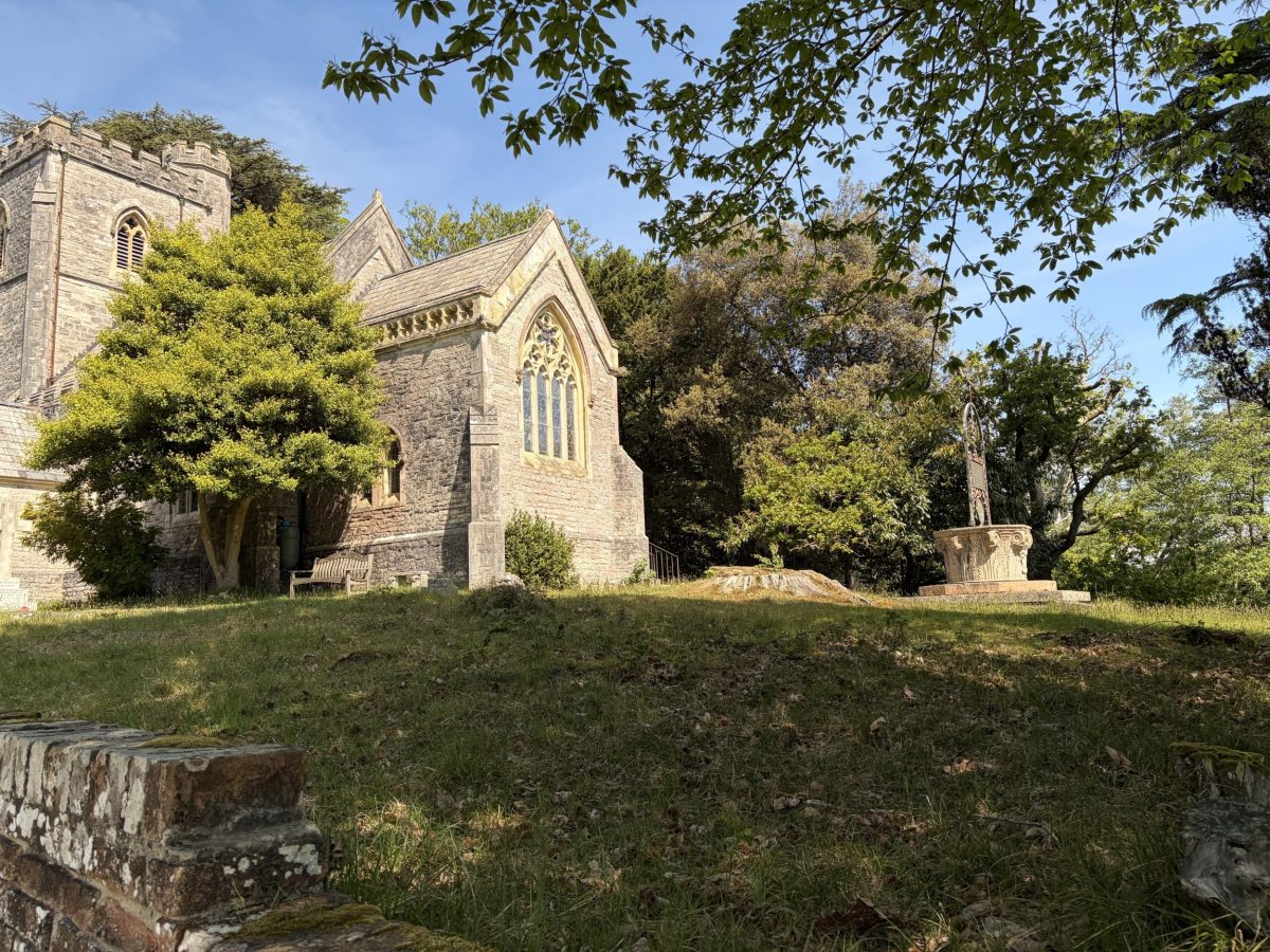 St Mary's Church surrounded by woodland on Brownsea Island, Dorset.