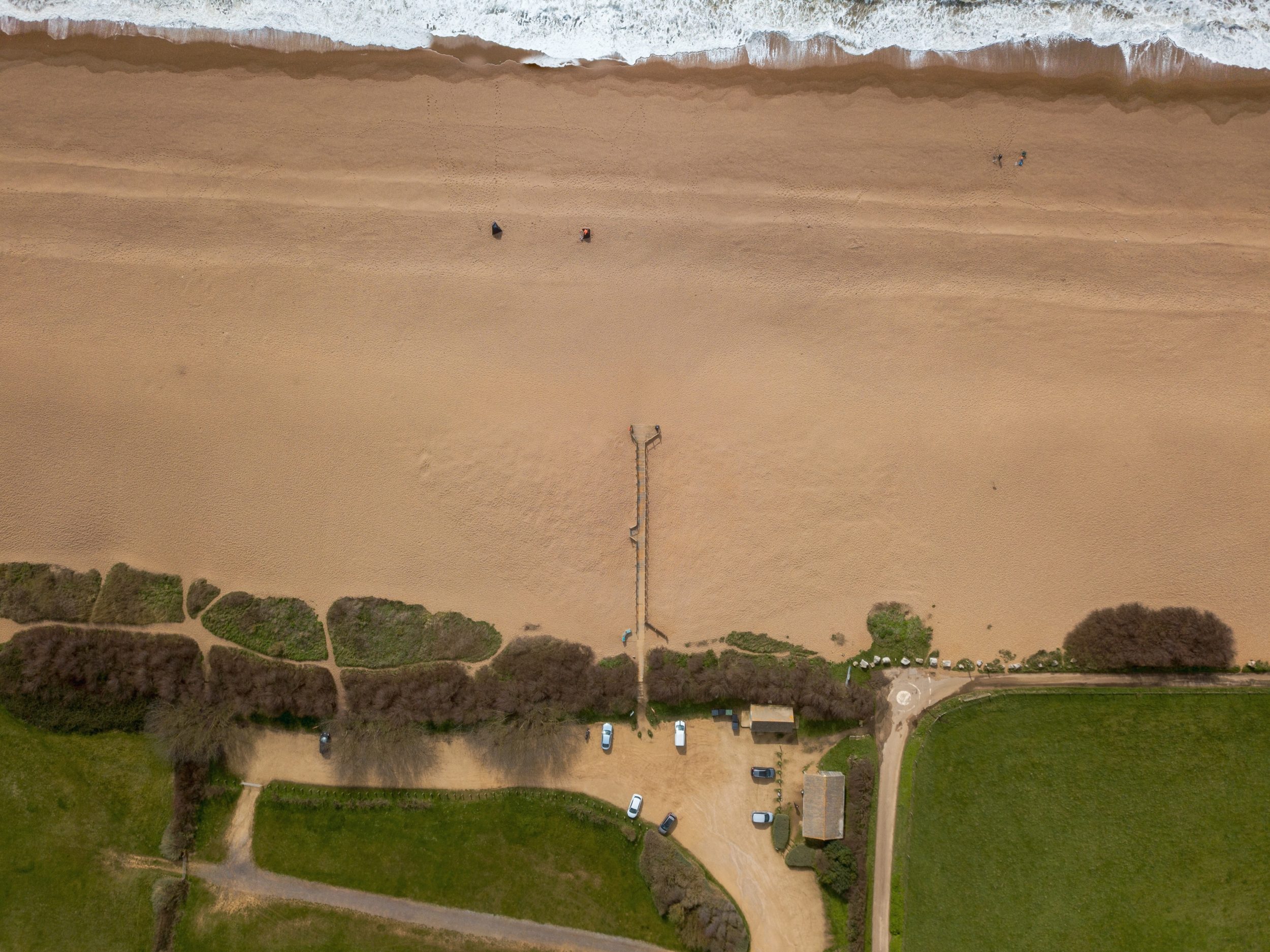Aerial view of Chesil Beach and the Dorset coastline near Abbotsbury 