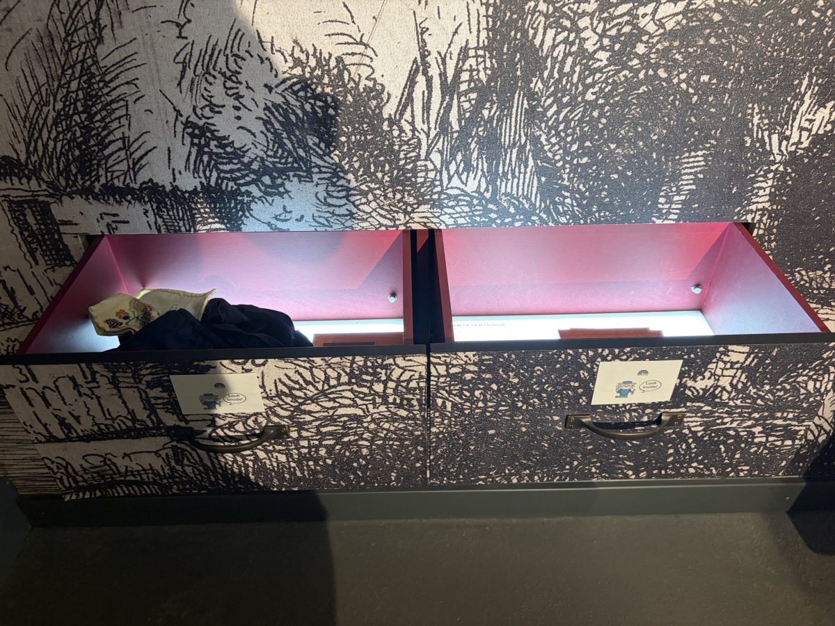 Secret drawers hidden within an interactive family trail at Shire Hall Museum in Dorchester.