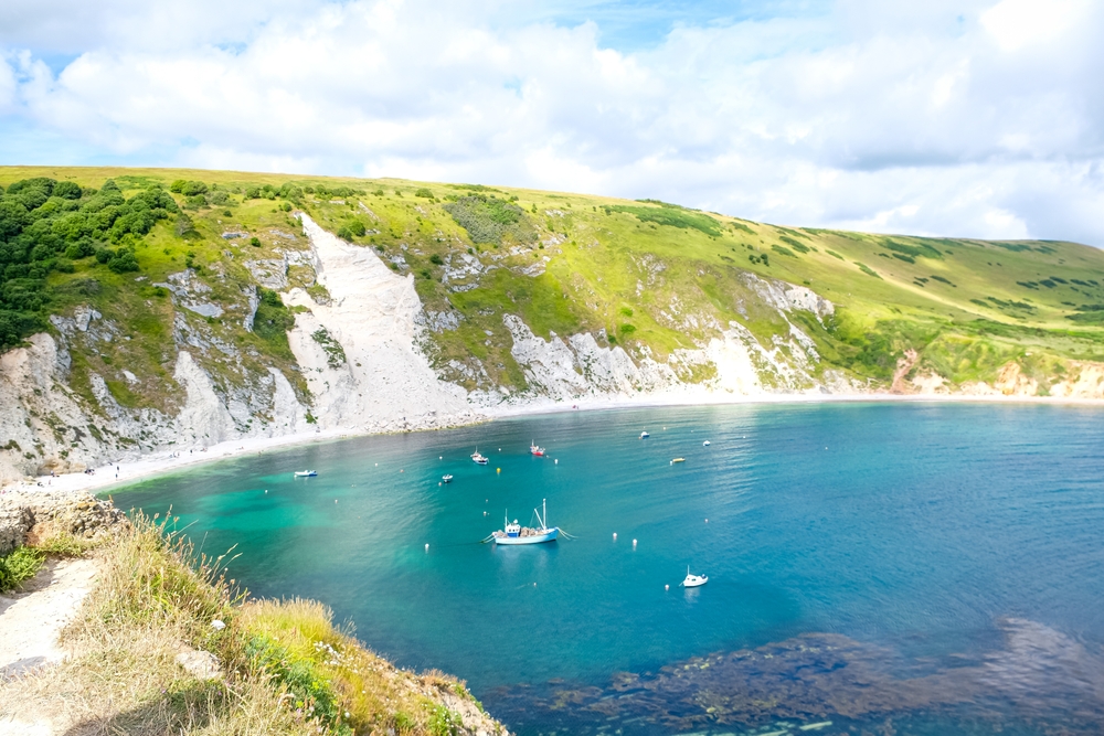 Lulworth Cove in Dorset, one of the county's most popular luxury holiday destinations
