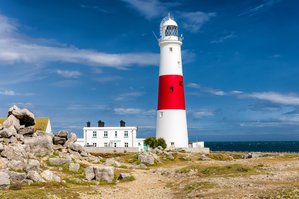 Portland Bill Lighthouse in Dorset, a must-visit landmark during a luxury holiday