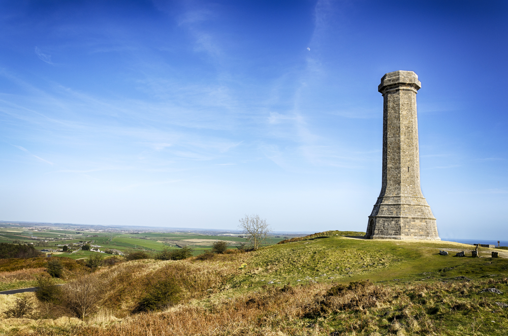 Hardy Monument standing on Black Down with panoramic views across the Dorset countryside.