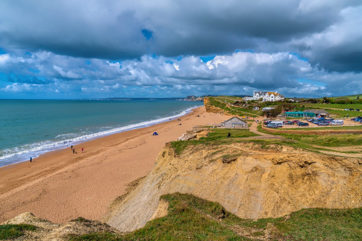 Burton Bradstock coast and beach Dorset UK historic Jurassic coast
