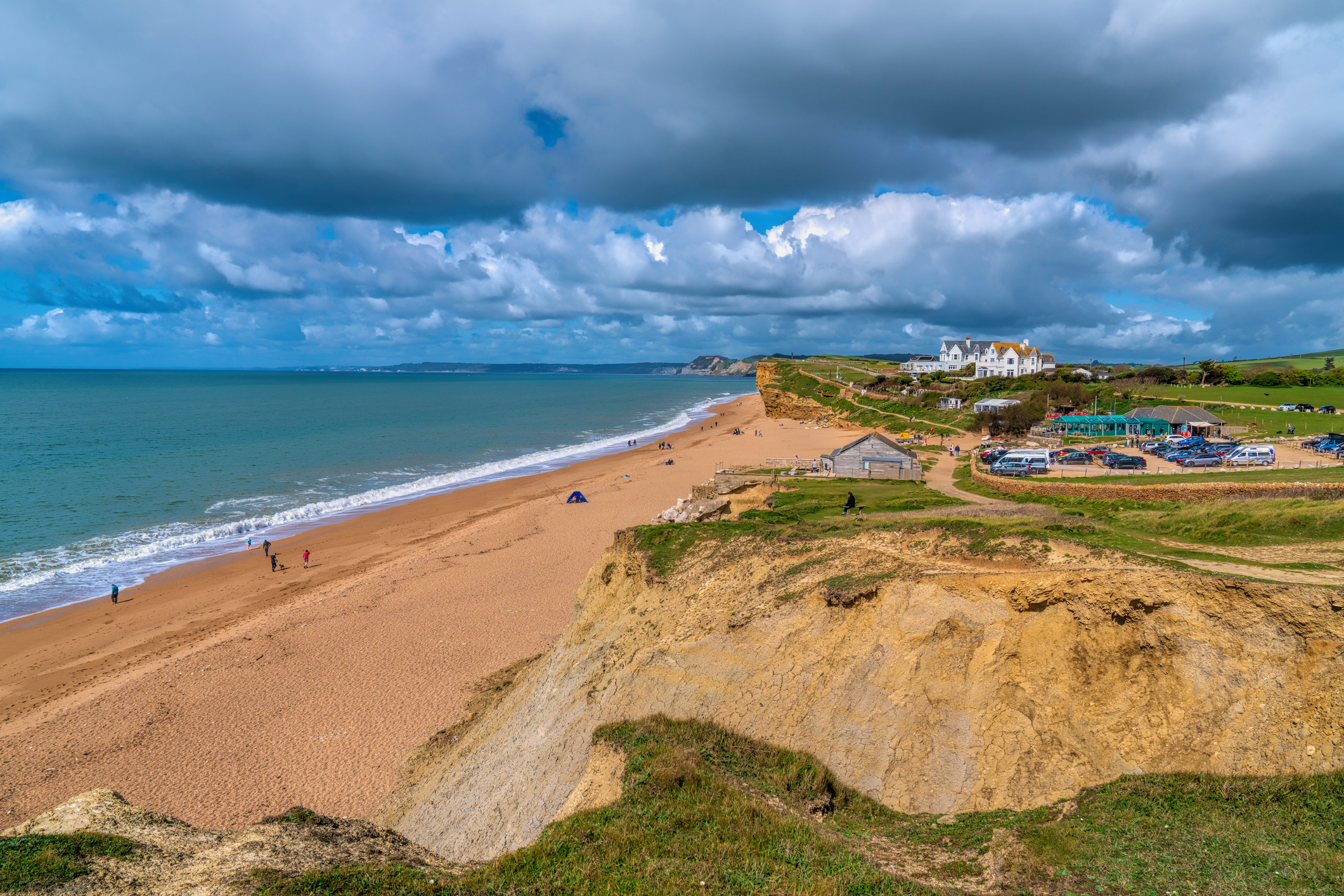Burton Bradstock coast and beach Dorset UK historic Jurassic coast