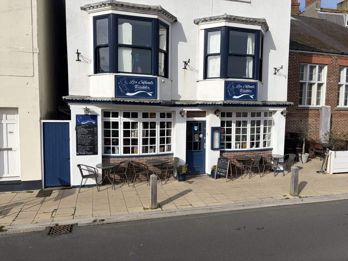 Les Enfants Terribles French bistro overlooking Weymouth Harbour in Dorset.