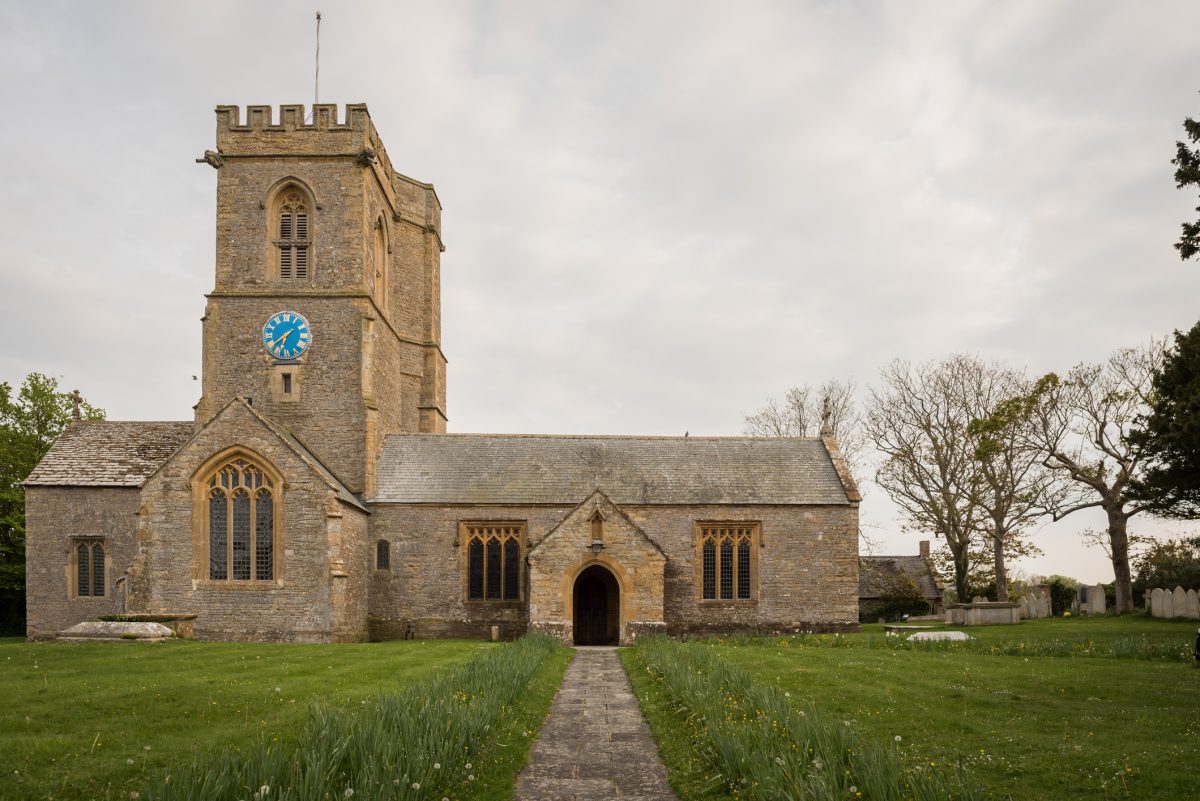 St Mary's Church in Burton Bradstock, a historic landmark at the heart of this traditional Dorset village.