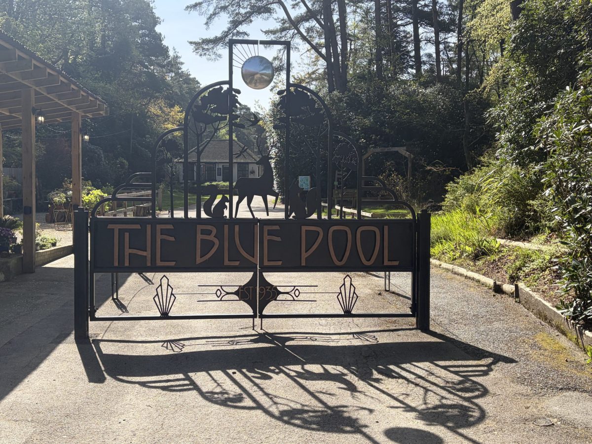 The entrance gates to The Blue Pool, Wareham, Dorset