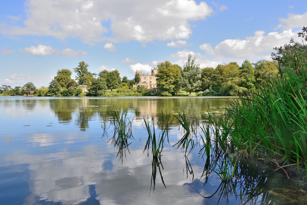 The lake side view looking across towards Sherborne Castle and its grounds.