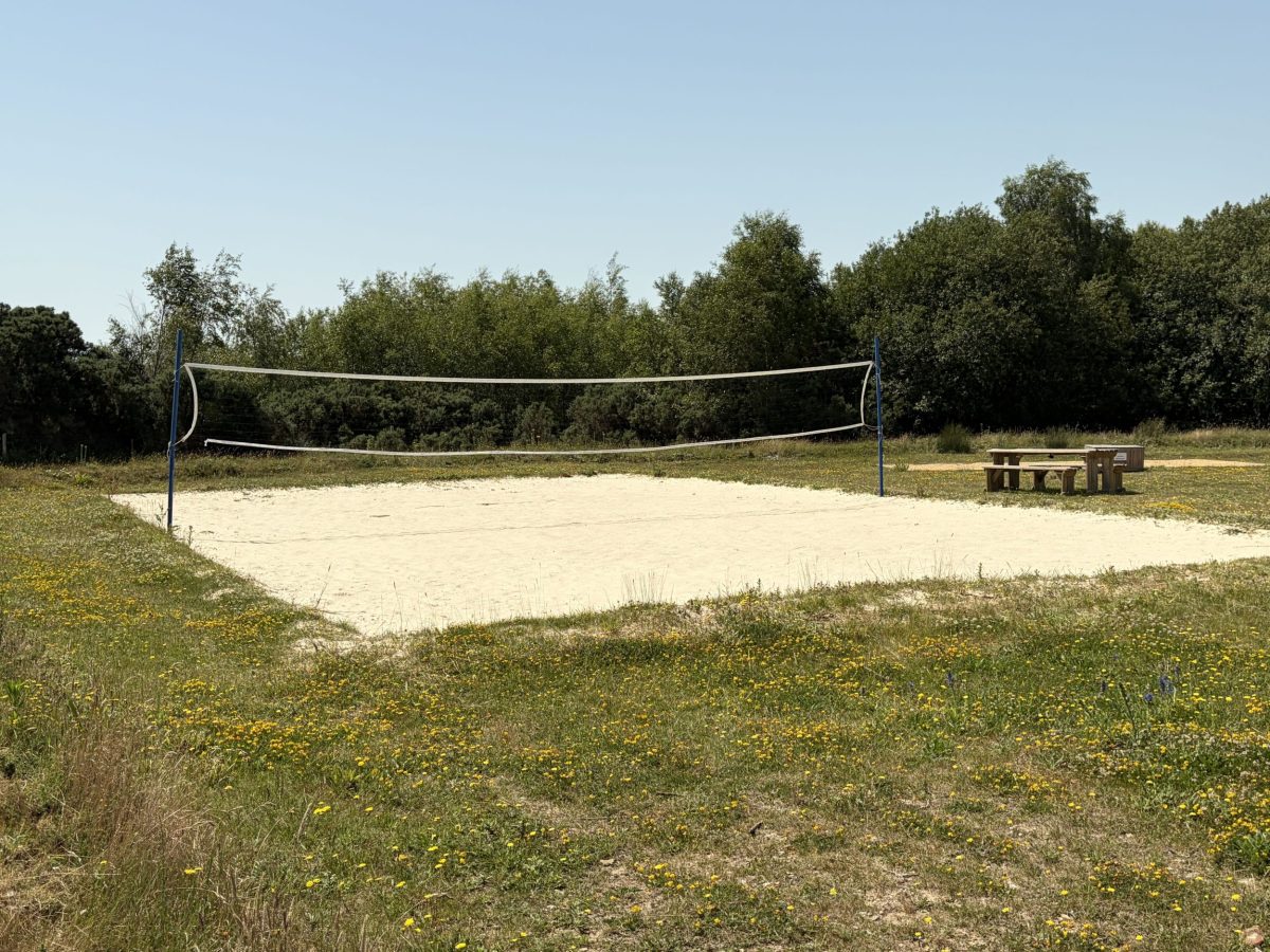 Sandy beach volleyball court at Silverlake Estate in Dorset.