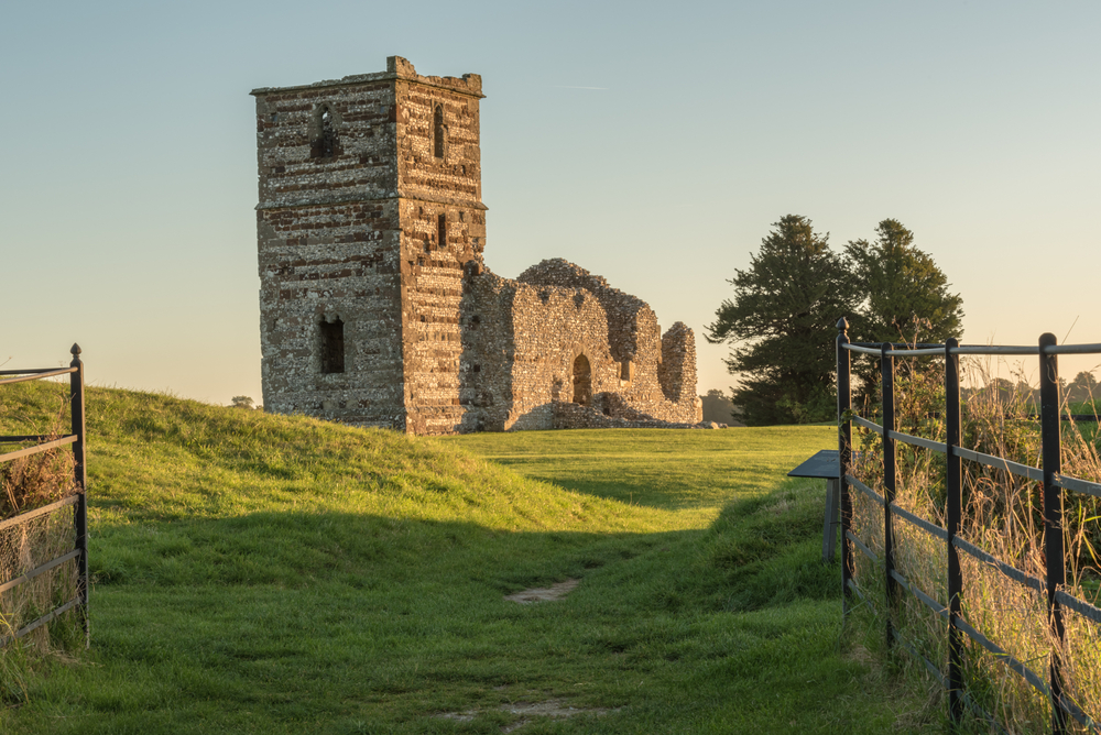 Entrance to the ruins of Knowlton Church in Dorset