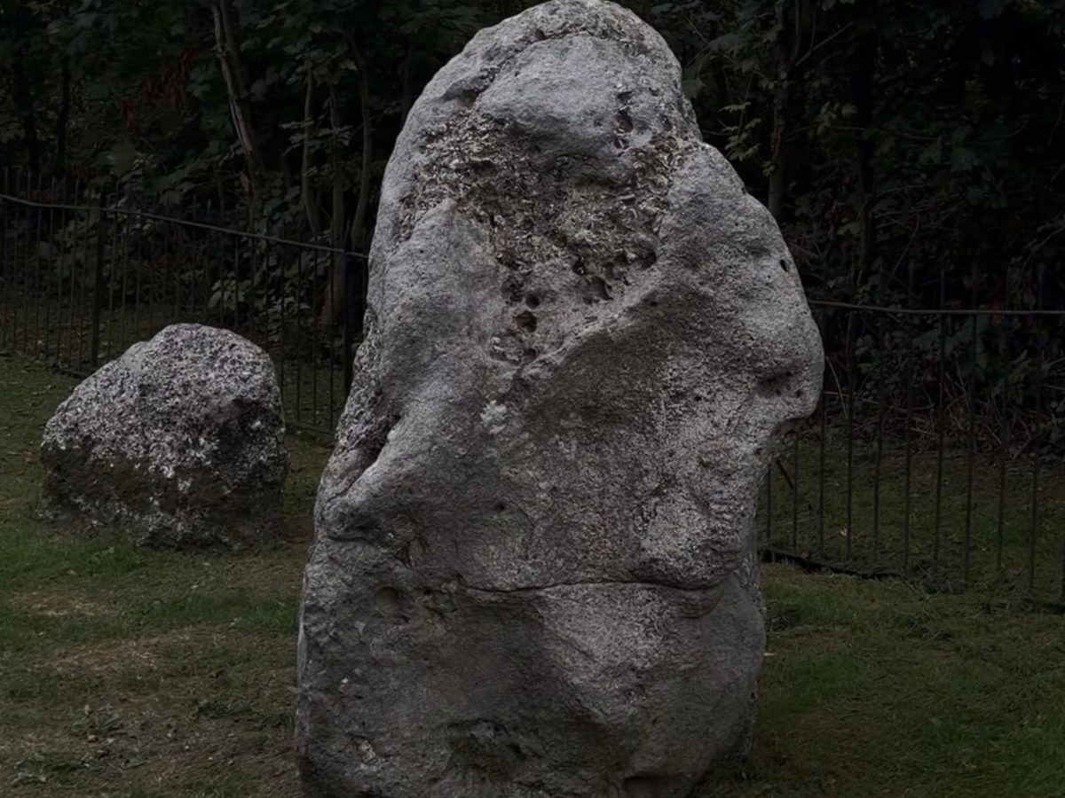 Large standing stone at The Nine Stones stone circle in Dorset